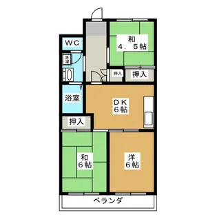 谷コーポ八ヶ崎【3階】の間取り
