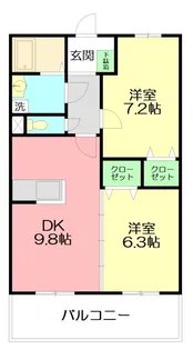 デュー・カルム【1階】の間取り