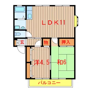 パークハイツ【2階】の間取り