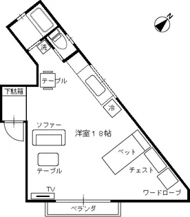 太陽ガーデン111棟【2階】の間取り