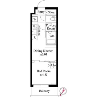 ハーモニーレジデンス新宿余丁町ザ・ガーデン【2階】の間取り