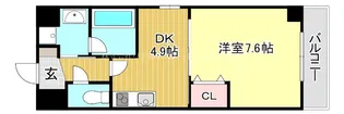 1DKの間取り画像