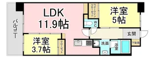 福岡県北九州市若松区童子丸1【マンション】の間取り