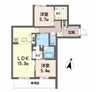 愛媛県四国中央市中曽根町【アパート】の間取り