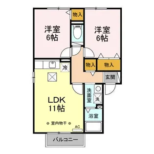 サンパティーク B【1階】の間取り