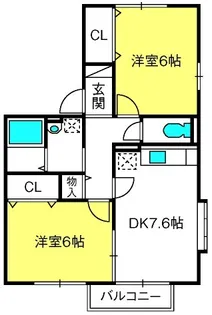 埼玉県行田市長野4【アパート】の間取り