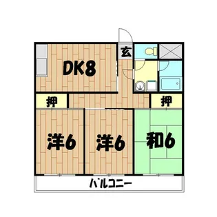 グランデール緑園【4階】の間取り