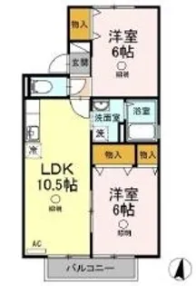 岡山県倉敷市大内【アパート】の間取り