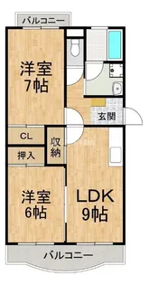 静岡県浜松市中央区中野町【マンション】の間取り