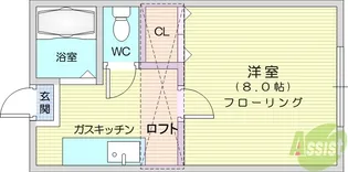 ホワイトキャッスル富田【1階】の間取り