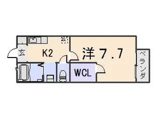 ベルメゾン御陵【1階】の間取り