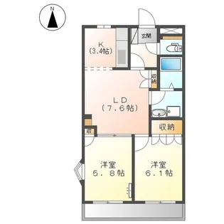 アザレアK【1階】の間取り