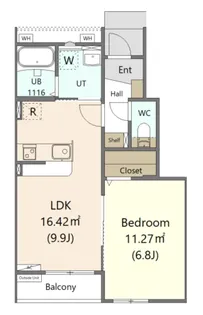 アンレーヴ吉岡A【1階】の間取り