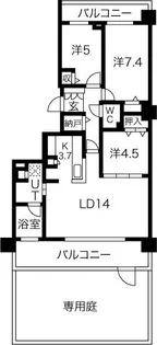 クレアシティ山の手3条【1階】の間取り