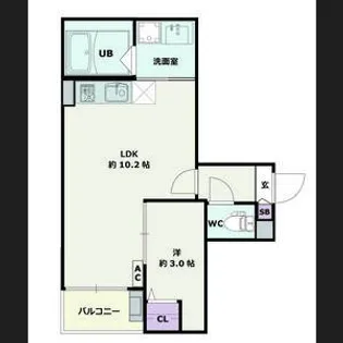 1LDKの間取り画像