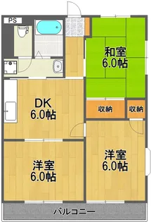 サンハイツナガツカ【4階】の間取り