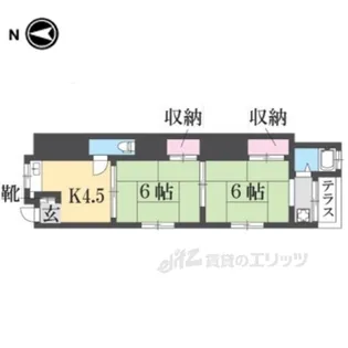 八戸ノ里文化2【1階】の間取り