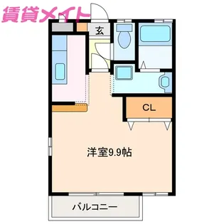 メゾンマジョラムB【1階】の間取り