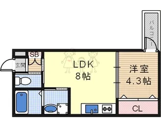 ウイングヒルズ南住吉【3階】の間取り