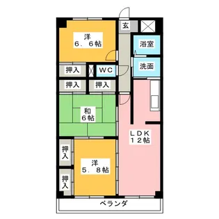 ロイヤルステイツ旭野【2階】の間取り