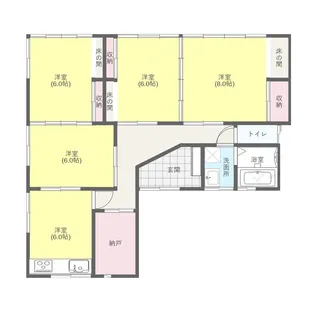 福島県いわき市好間町上好間字上野原【一戸建】の間取り