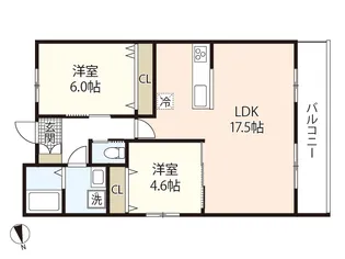 セブンプロート天応大浜【2階】の間取り