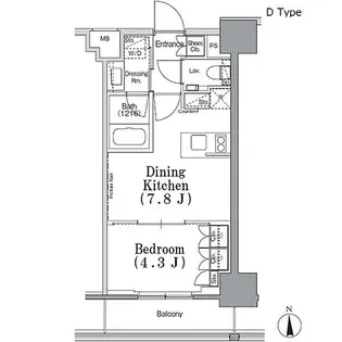 パークハビオ飯田橋【4階】の間取り