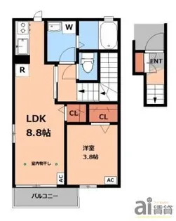 東京都小平市回田町【アパート】の間取り