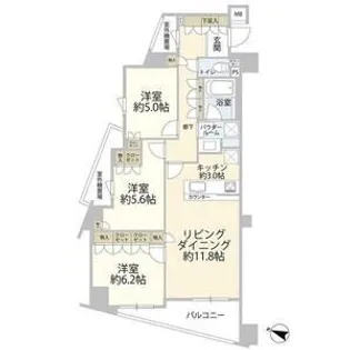 レジデンシャルステート北綾瀬パークビュー【2階】の間取り