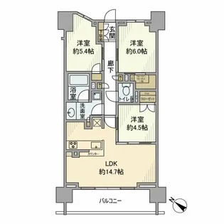 ザパークハウス町田フロント【13階】の間取り