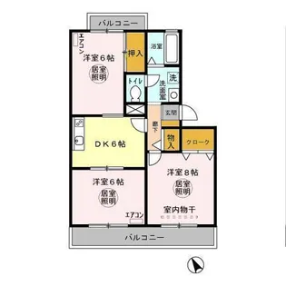 トリニシティ弐番館【2階】の間取り