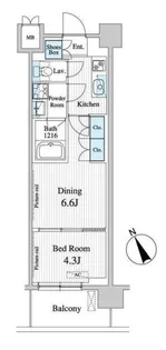 プレノ清澄庭園【4階】の間取り