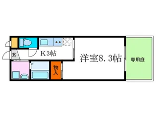 ウエストコ-ト北白川【1階】の間取り