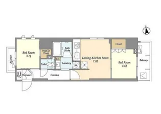 ジオエント浅草雷門【4階】の間取り