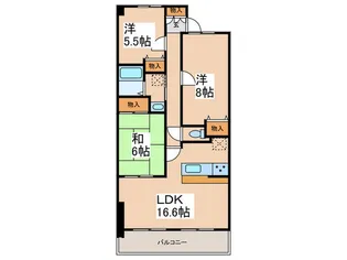ミウパラスト【2階】の間取り