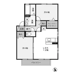 群馬県邑楽郡大泉町大字古氷【アパート】の間取り