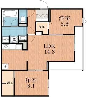 スペチアーレ背戸口【3階】の間取り