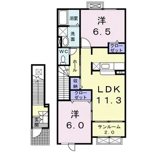 フレンテ デ エスコラB【2階】の間取り