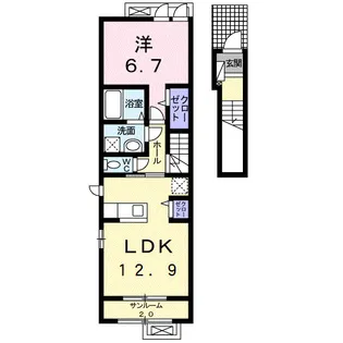 スイセンII【2階】の間取り