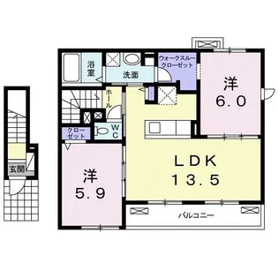 ウエスト パーク C【2階】の間取り
