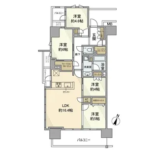 プラウド浦和【7階】の間取り