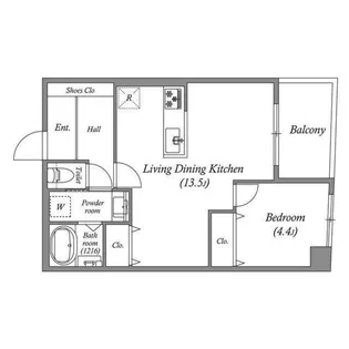 ルネパルティーレ汐留【7階】の間取り