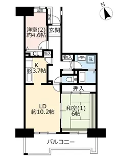 UR川越いせはらリバーサイド弐番街【3階】の間取り