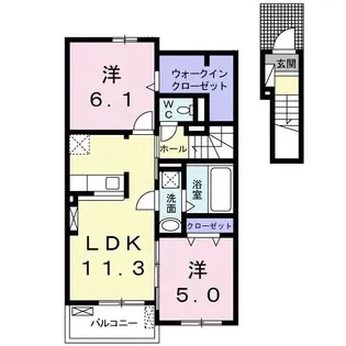 ガーデンハウス 華なんB【2階】の間取り