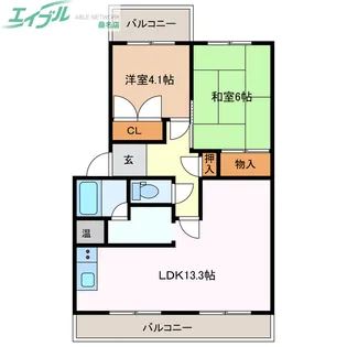 ハイツ弥風【3階】の間取り