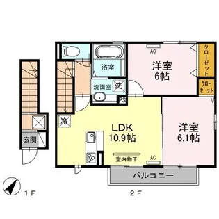 エルドラード B【2階】の間取り