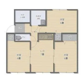 ホワイトハイツII【1階】の間取り