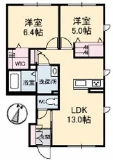 RAINBOW中島 D【1階】の間取り