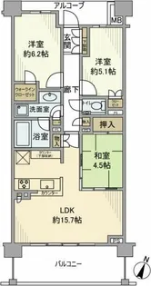 ザ・パークハウス 市ヶ尾ウエスト【3階】の間取り