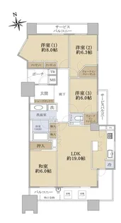 グランファースト千里桃山台 8号棟【5階】の間取り